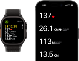 Live Workout metrics on Apple Watch Ultra 3 and iPhone