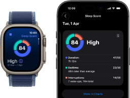 Person wearing Apple Watch Ultra 3 on wrist, possible hypertension health alert screen