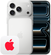 Side by side, iPhone 17 Pro, back exterior, Pro camera system, three lenses, microphone, flash, iPhone 17 Pro, front exterior all screen design